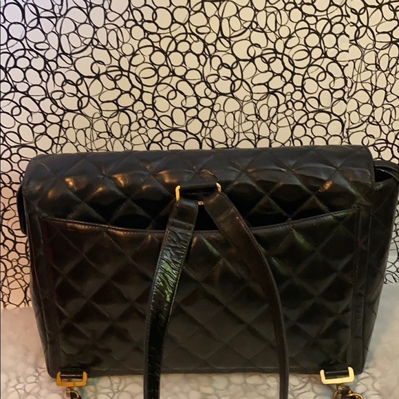 Chanel quilted jumbo patent leather backpack main image 4